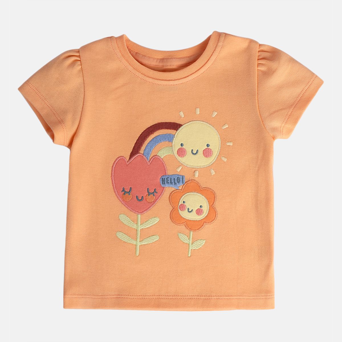 Girls Orange Knit Top