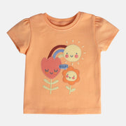 Girls Orange Knit Top