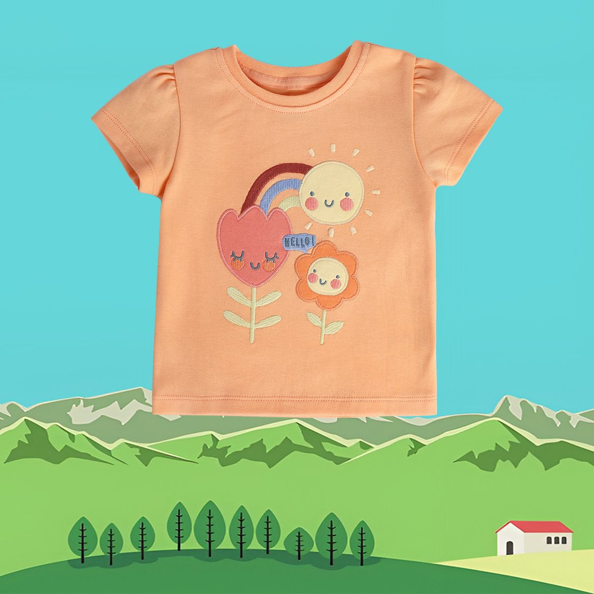 Girls Orange Knit Top