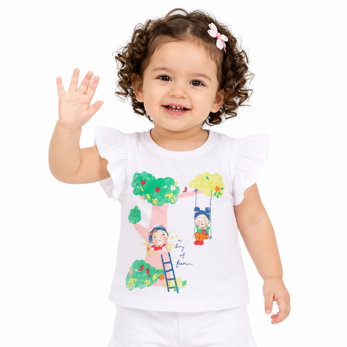 Girls White Pack Of 1 Knit Top
