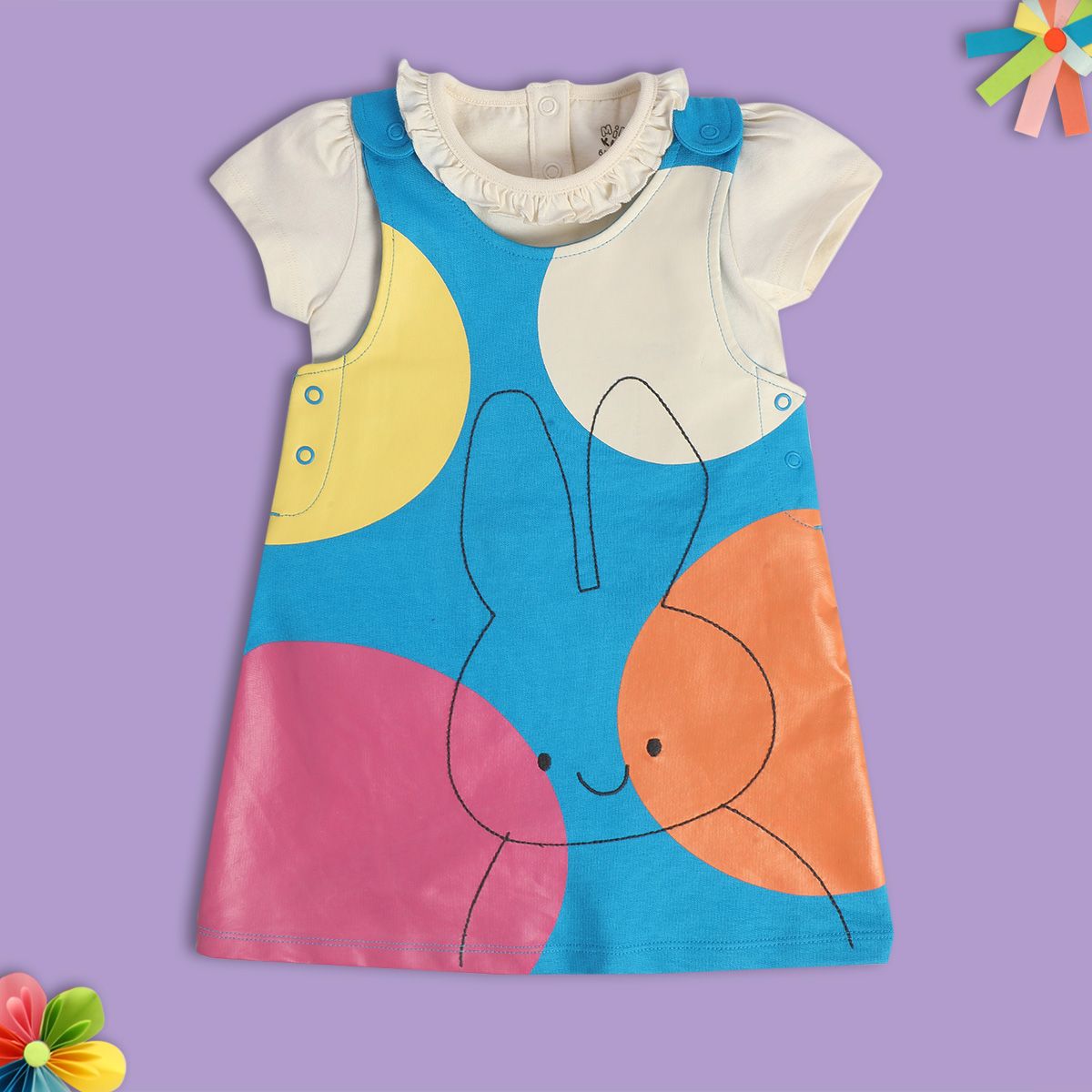 Girls White Pinny Set