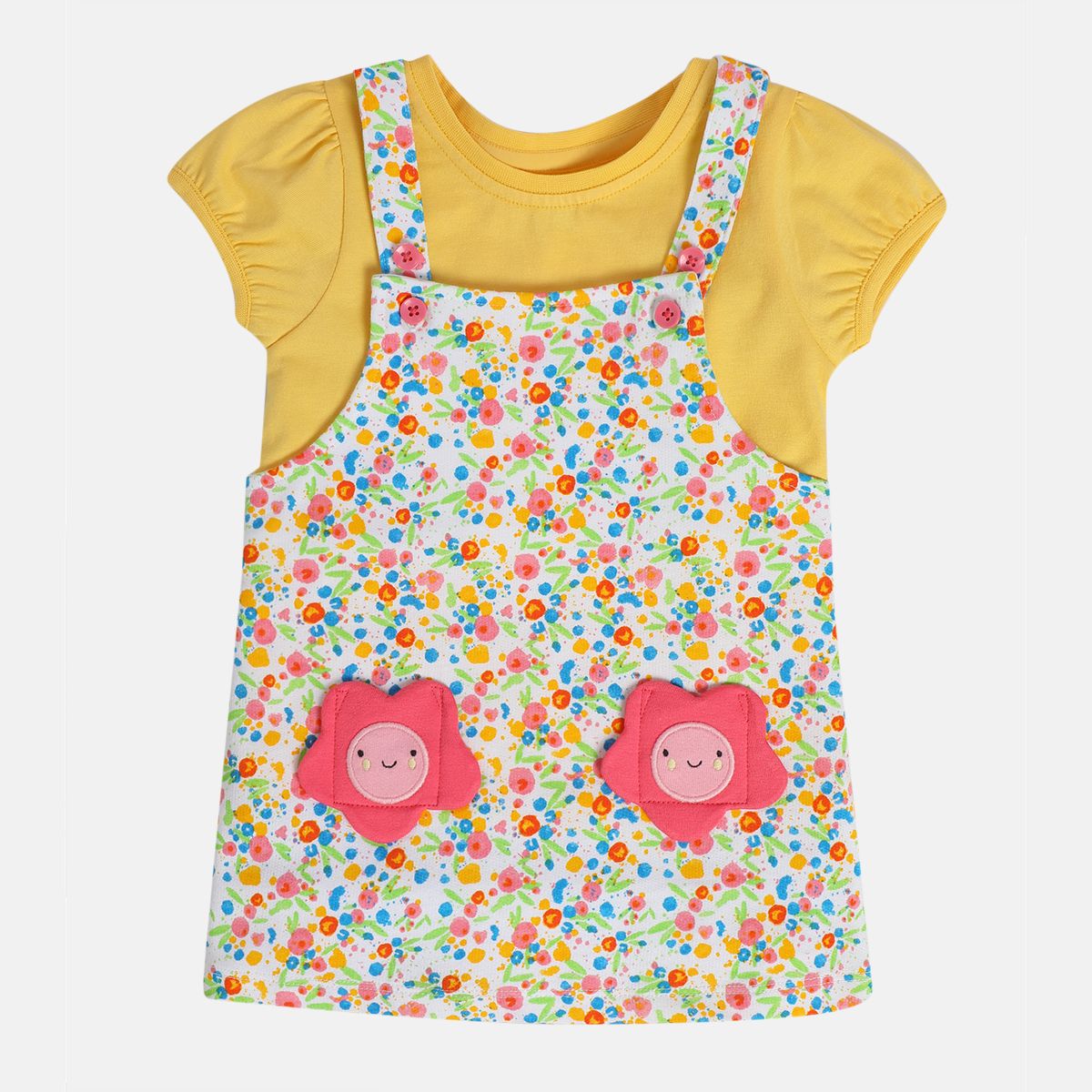 Girls White Pinny Set