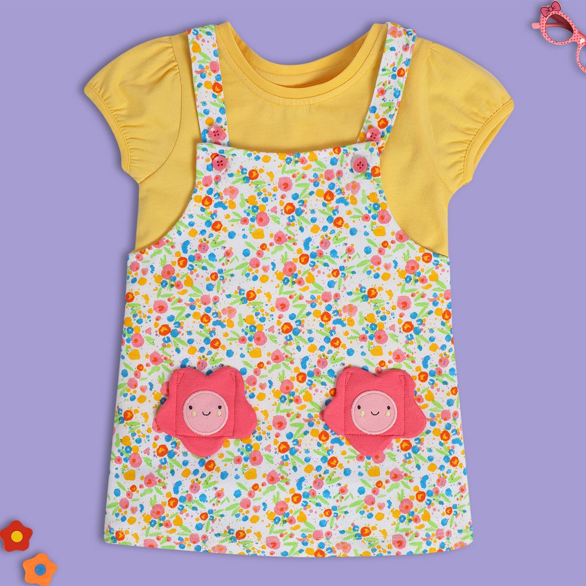 Girls White Pinny Set