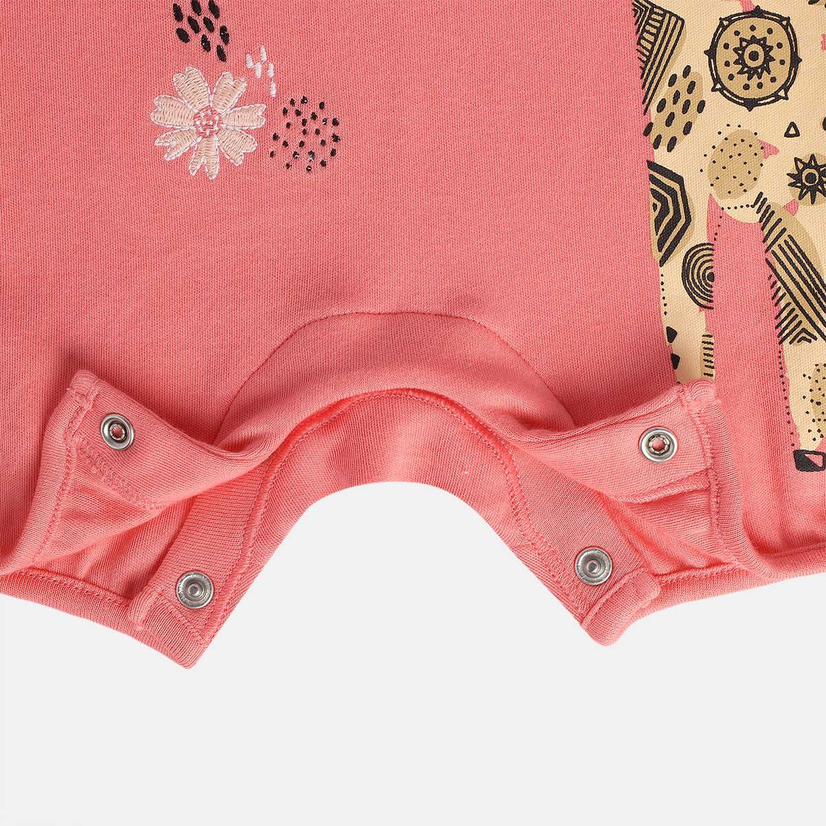 Girls Red/White Front Open Romper