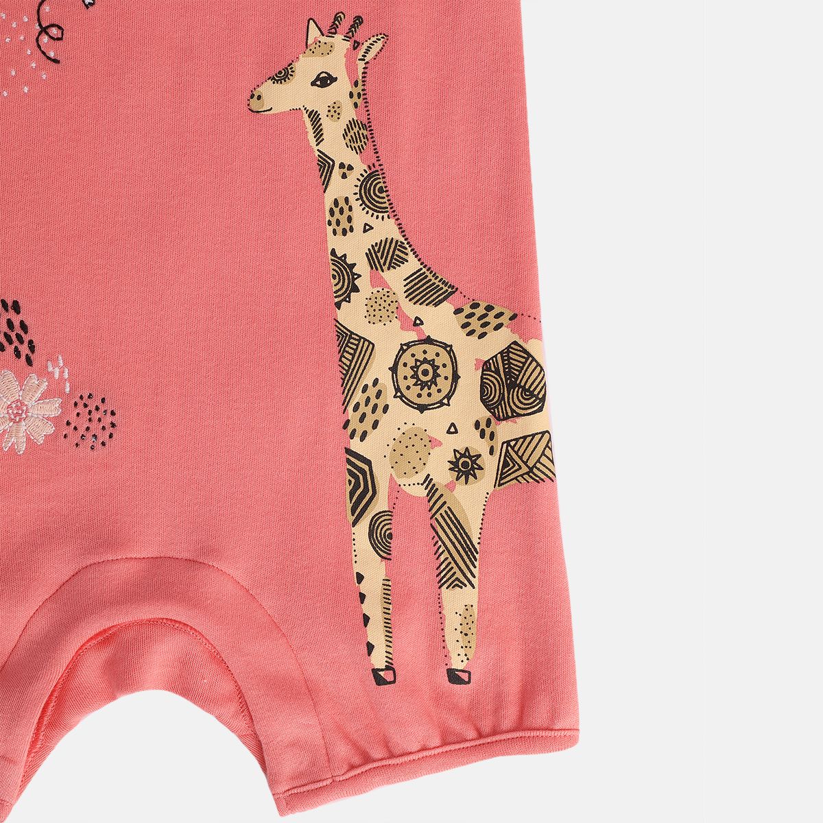 Girls Red/White Front Open Romper