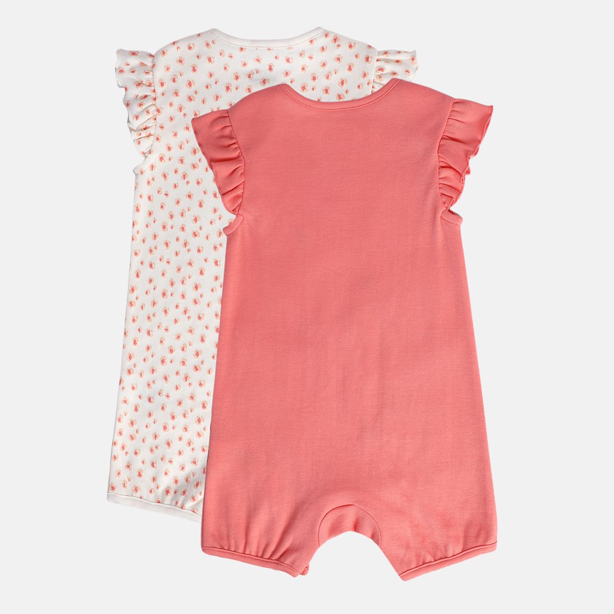 Girls Red/White Front Open Romper