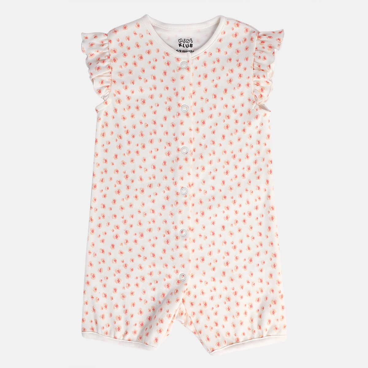 Girls Red/White Front Open Romper
