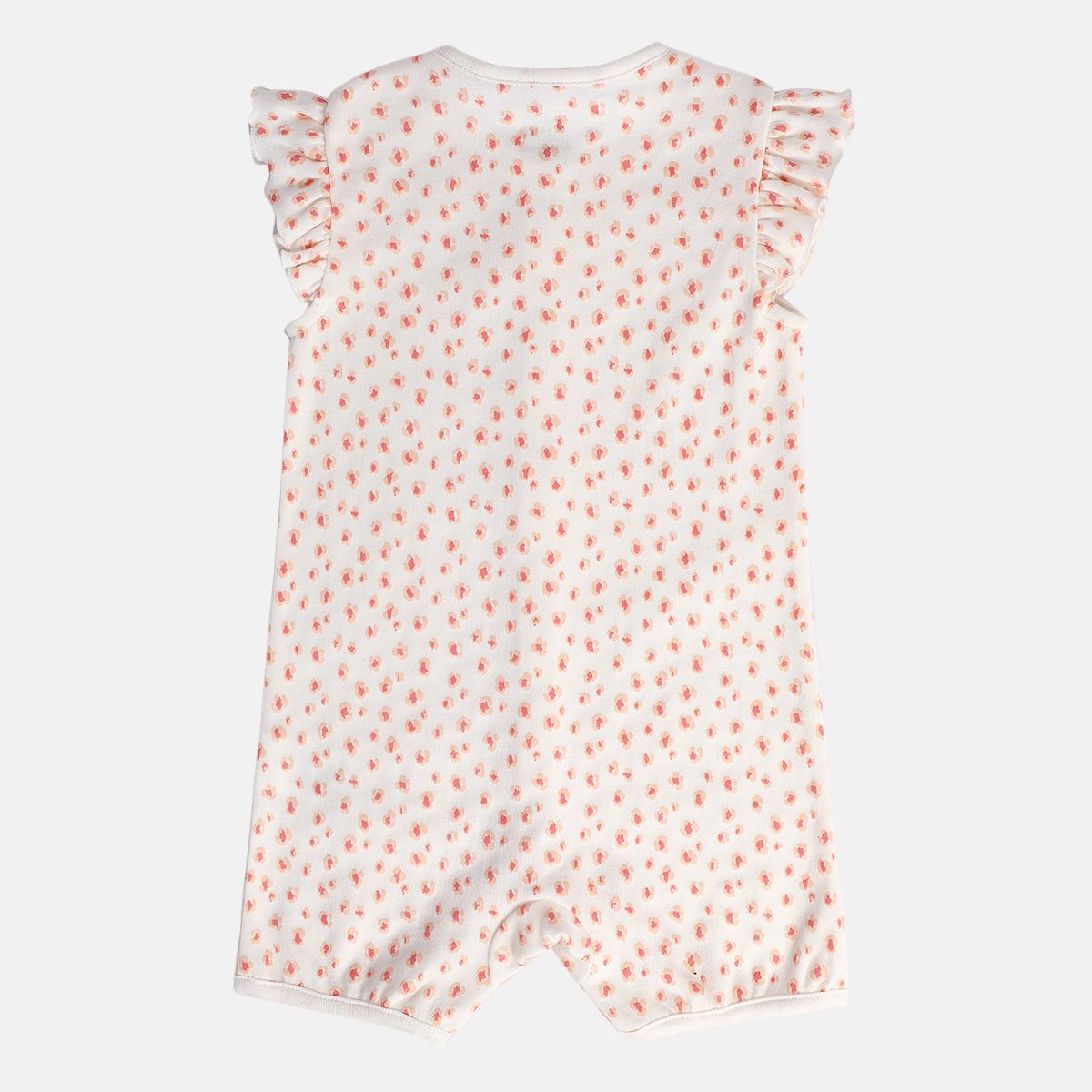 Girls Red/White Front Open Romper