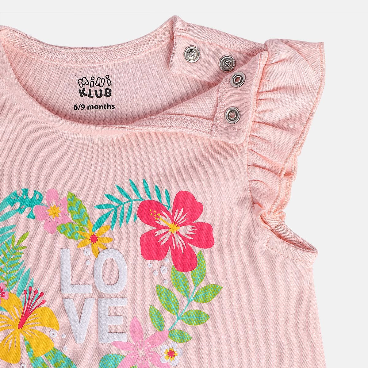 Girls White/Pink Front Open Romper