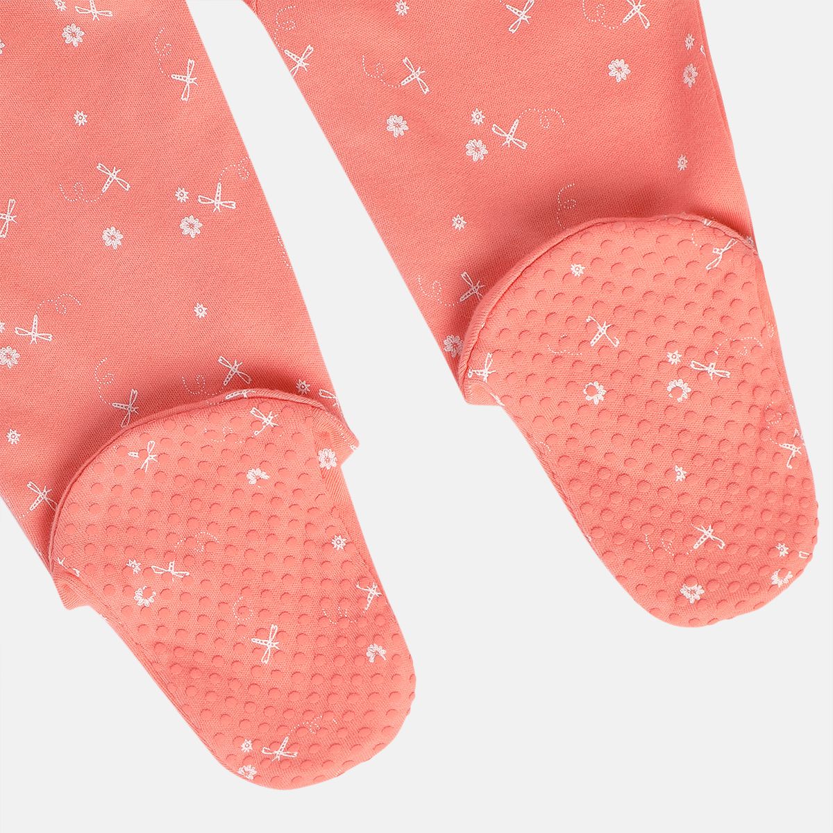 Girls White/Red Front Open Sleep Suit