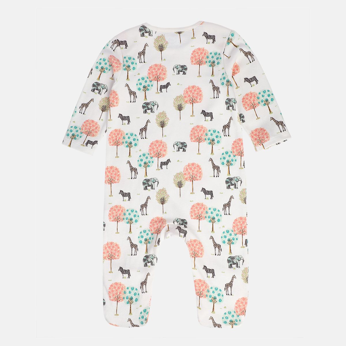 Girls White/Red Front Open Sleep Suit