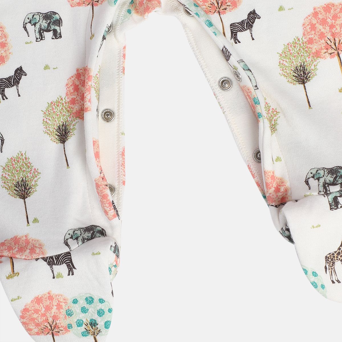 Girls White/Red Front Open Sleep Suit