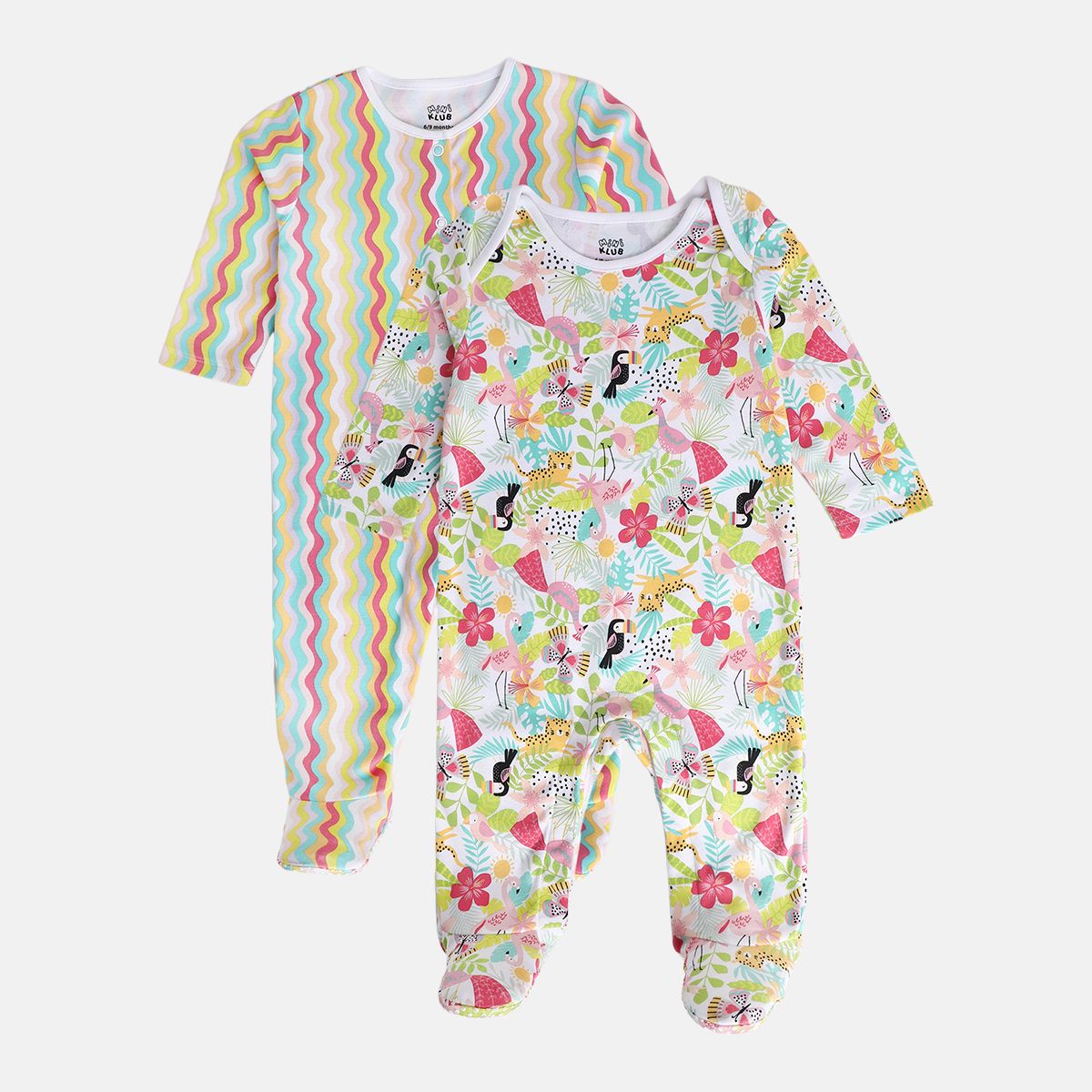Girls Multi Front Open Sleep Suit