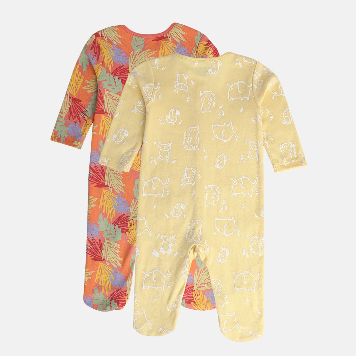 Girls Orange/Yellow Front Open Sleep Suit