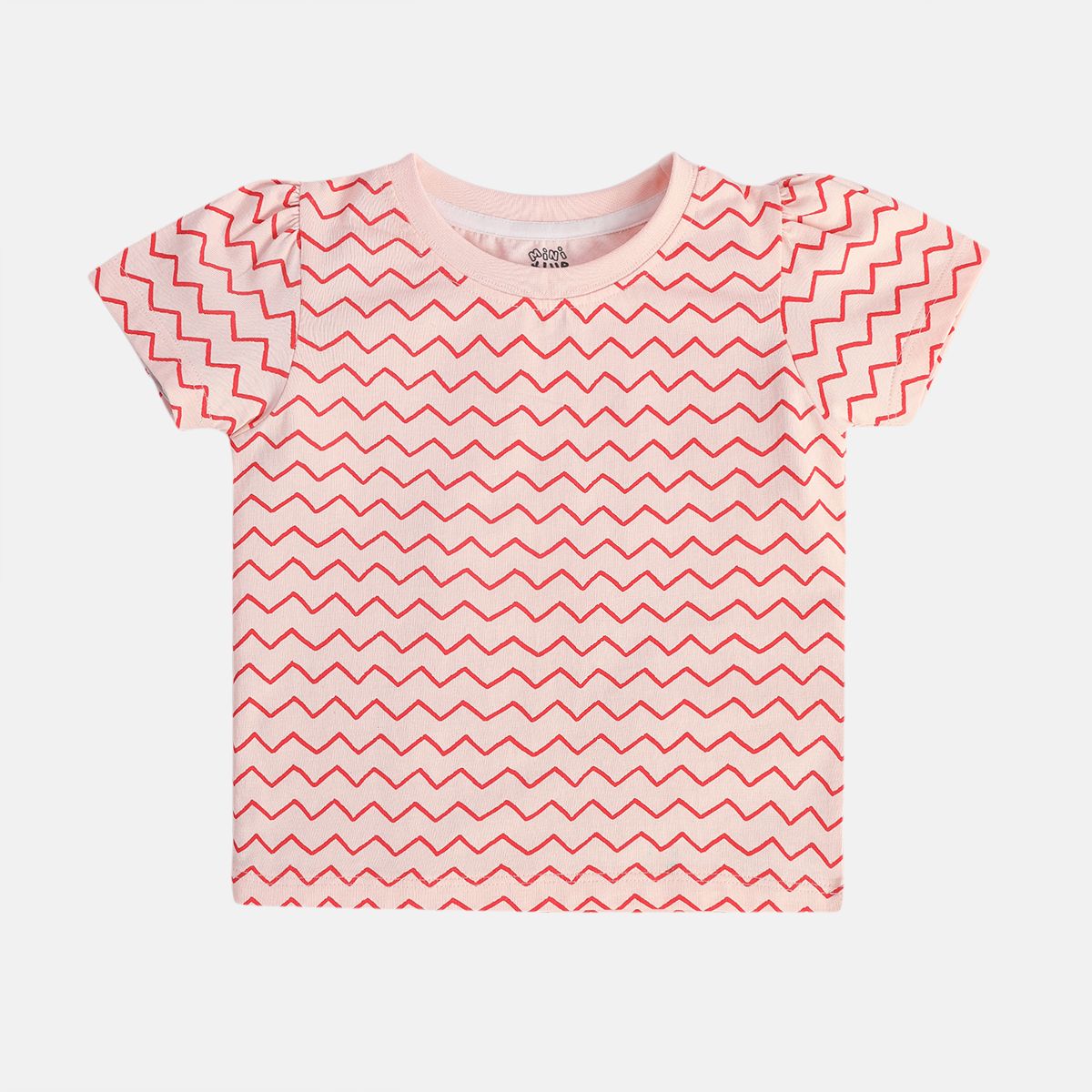 Baby Girls Zigzag Print Top and Shorts Set, Pink and Red