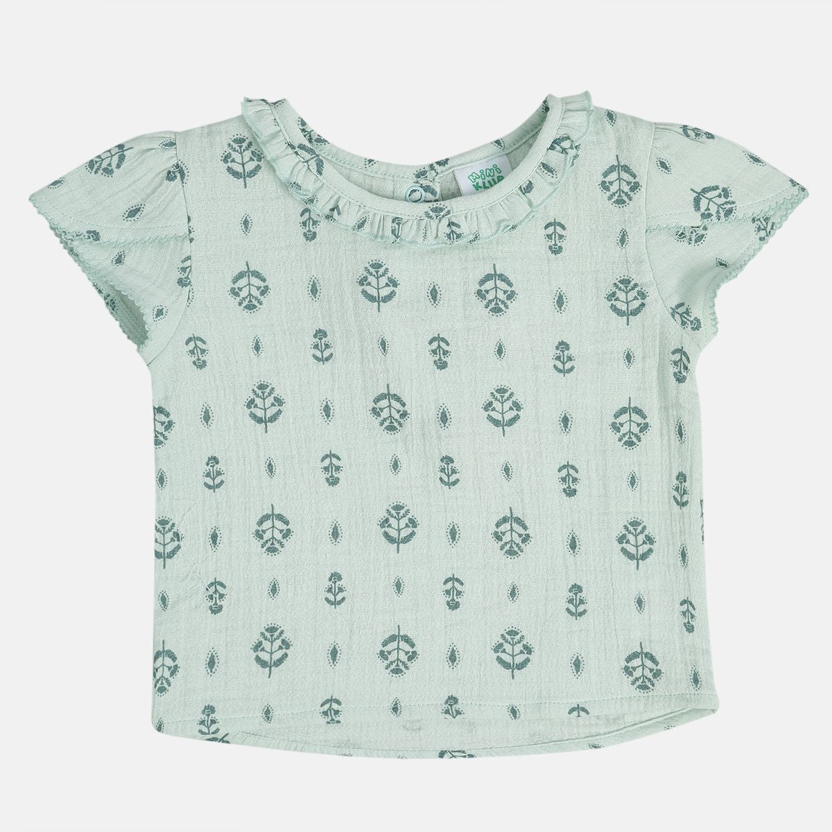 Girls Blue Cap Sleeve Top And Bottom