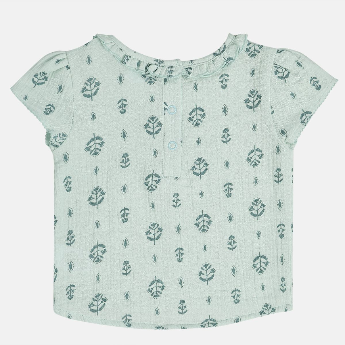 Girls Blue Cap Sleeve Top And Bottom
