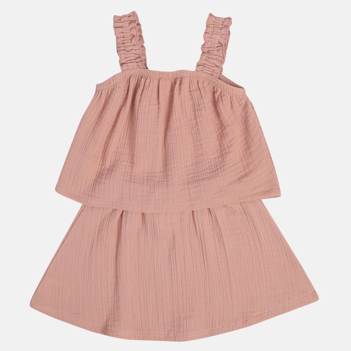 Baby Girls Solid Tiered Top, Pink