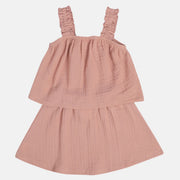 Baby Girls Solid Tiered Top, Pink