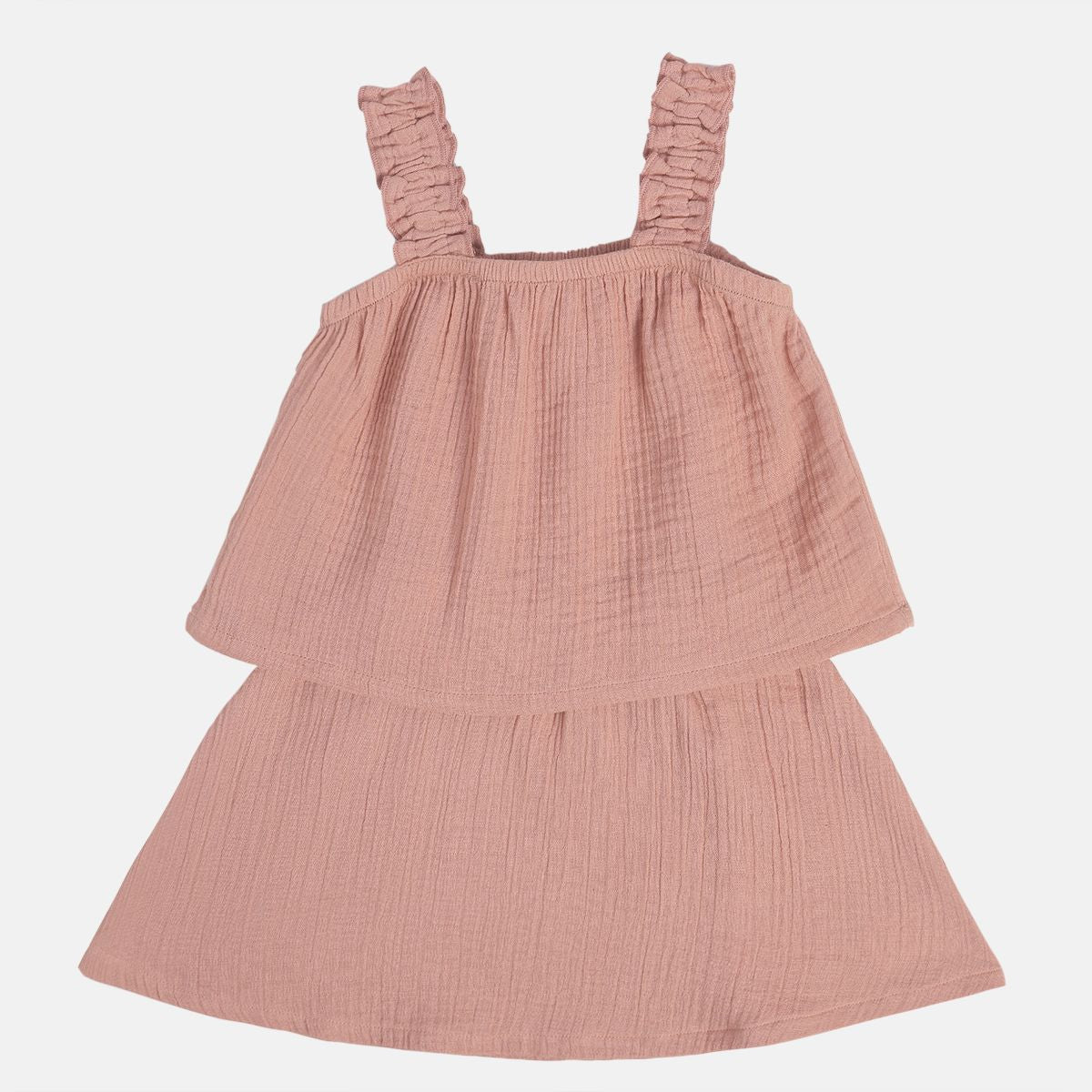 Baby Girls Solid Tiered Top, Pink