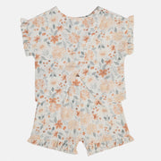 Girls White Cap Sleeve Top And Bottom