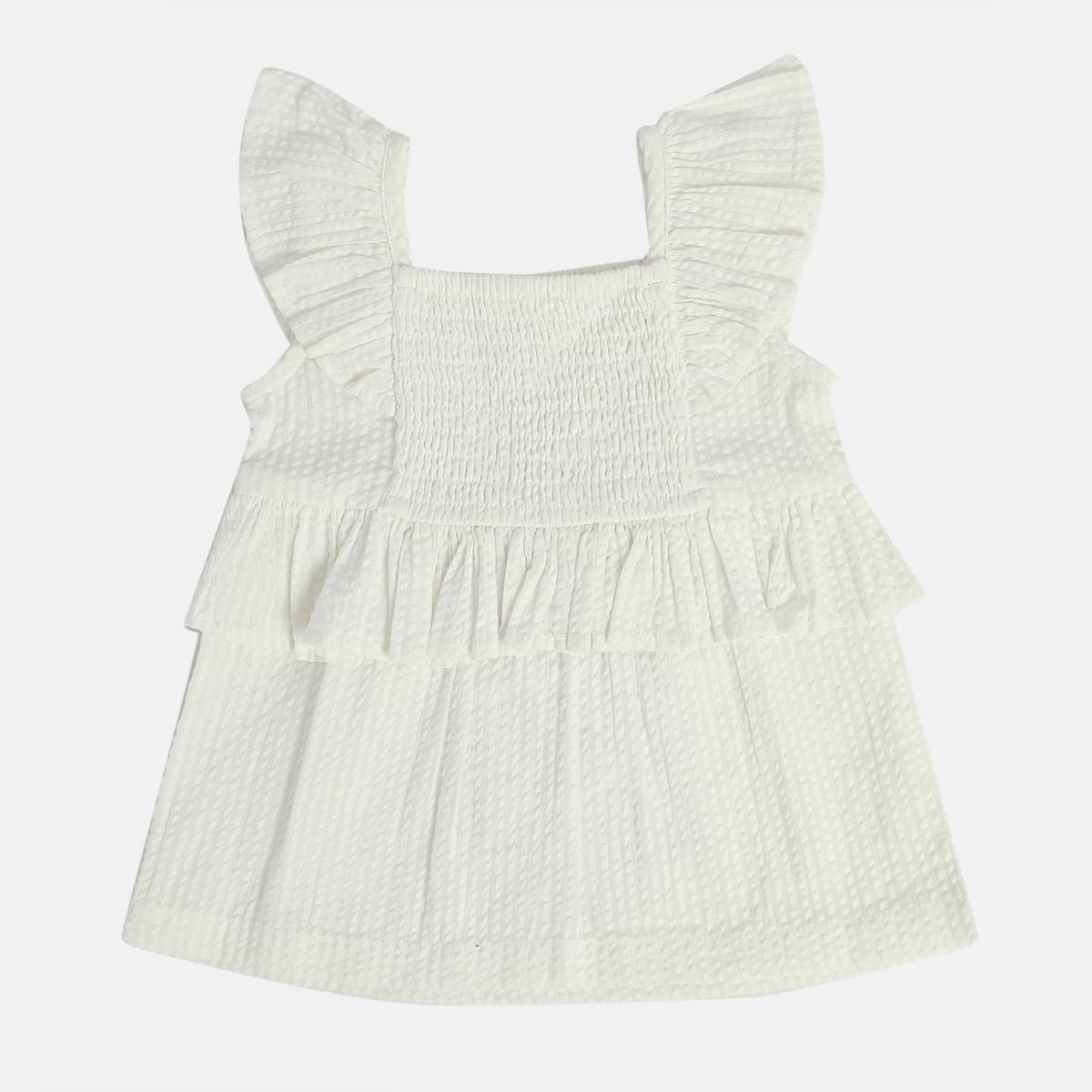 Girls Multi Sqaure Neck Top And Bottom