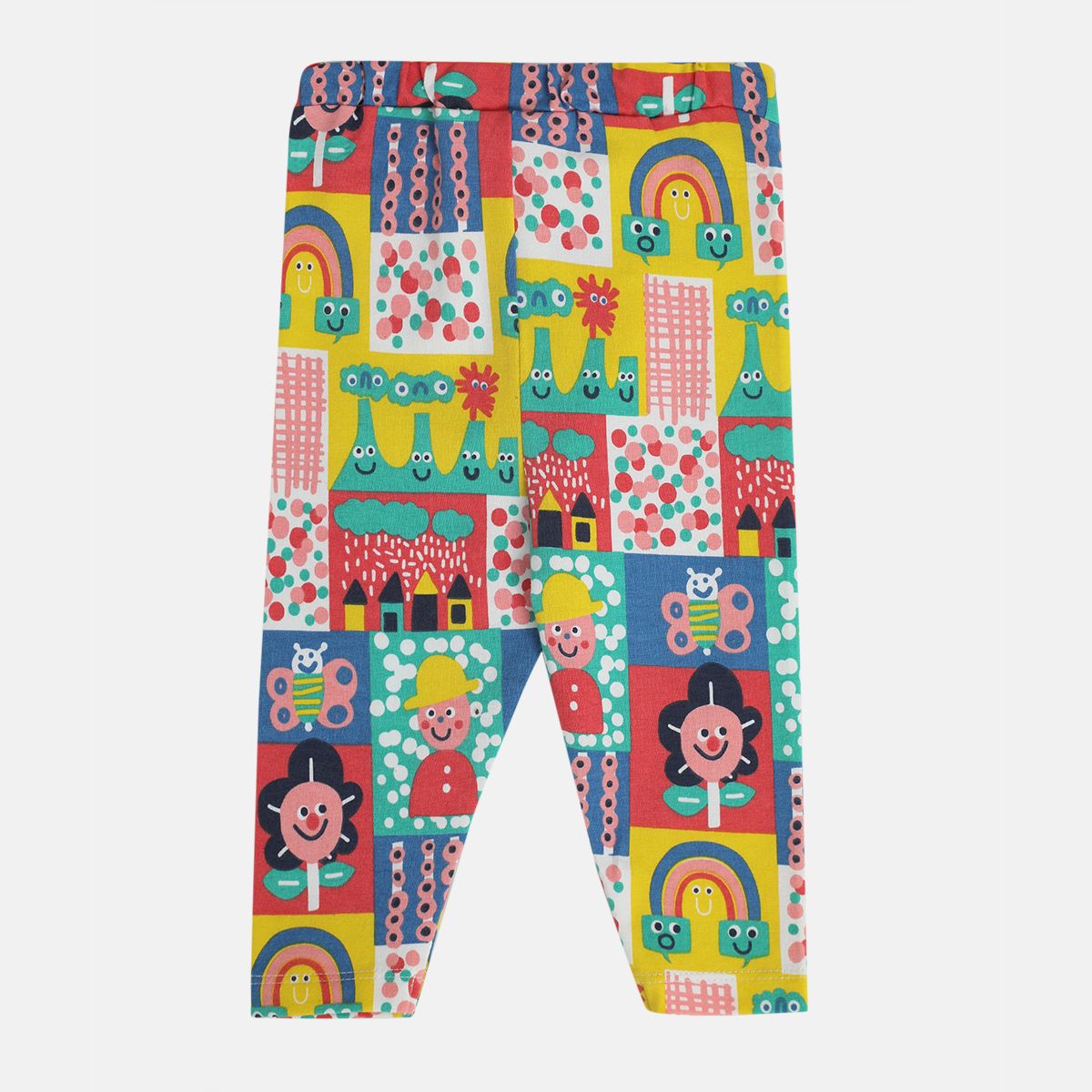 Girls Multi Sqaure Neck Top And Bottom