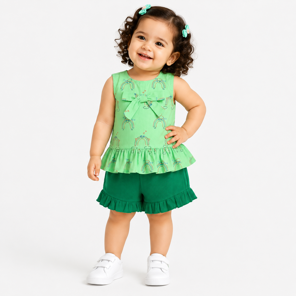 Girls Green Pack Of 2 Top And Bottom