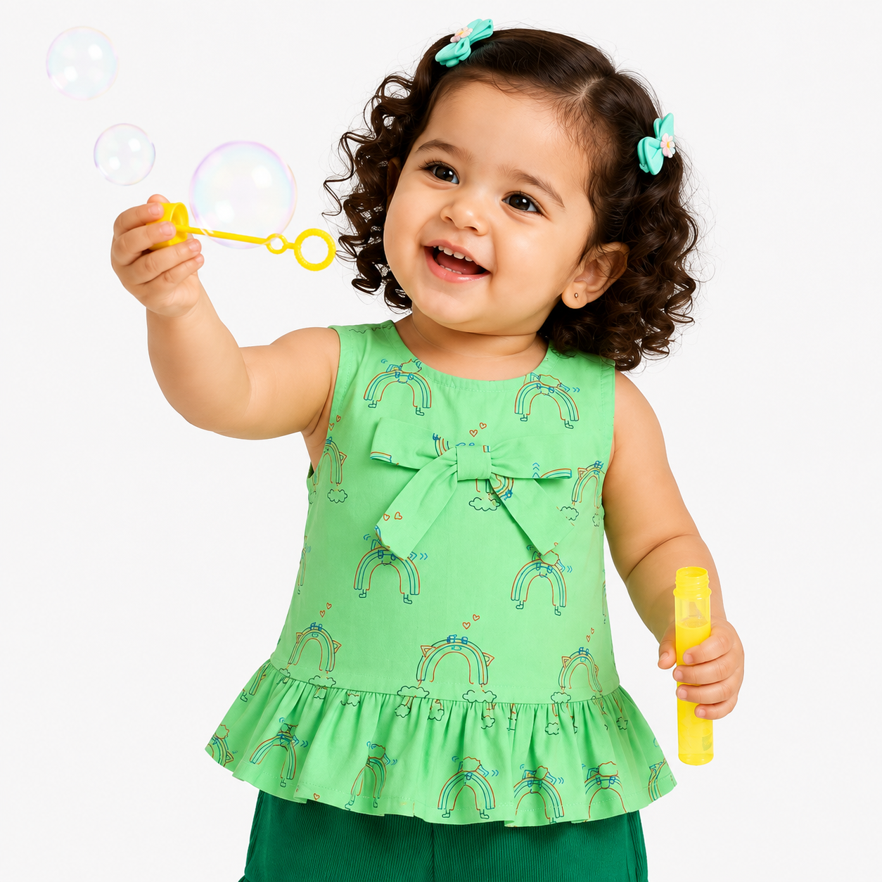 Girls Green Pack Of 2 Top And Bottom