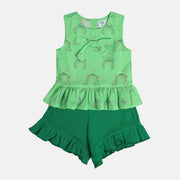 Girls Green Pack Of 2 Top And Bottom