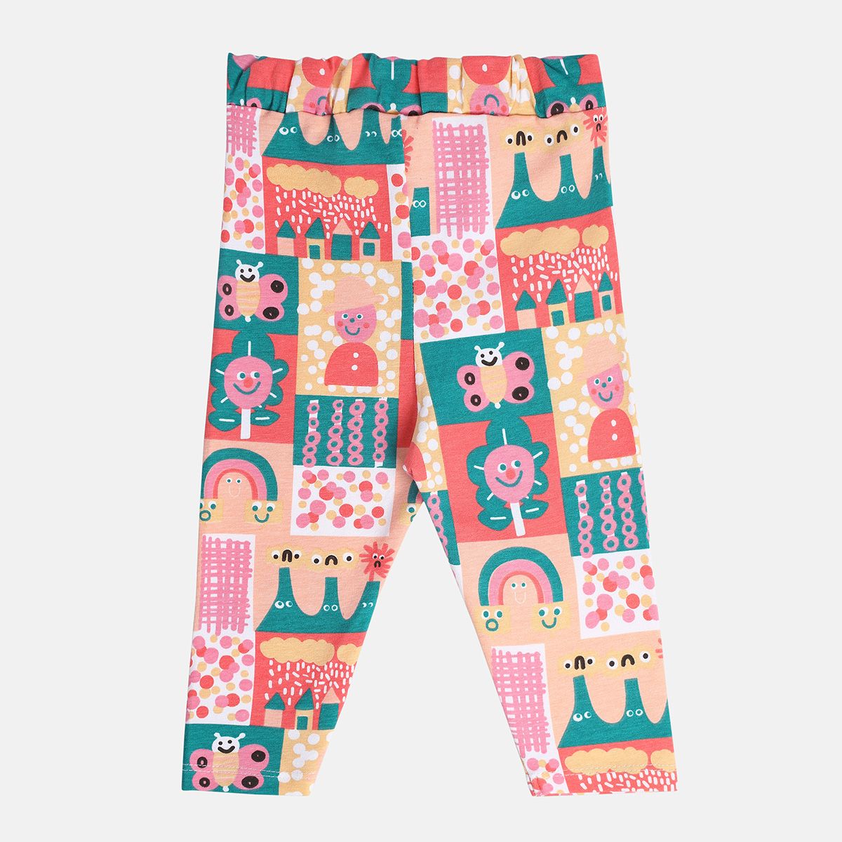 Girls Multi Square Neck Top And Bottom