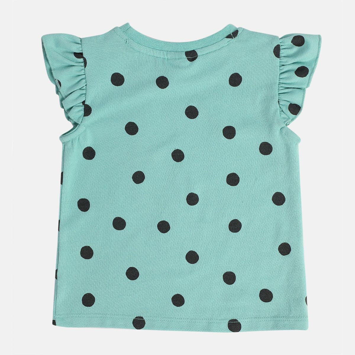 Girls Green Frill Sleeve Top And Bottom