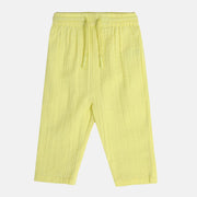 Girls Yellow Woven Pant