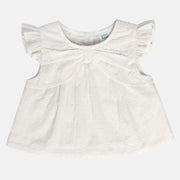 Girls Cream Pack Of 1 Woven Top
