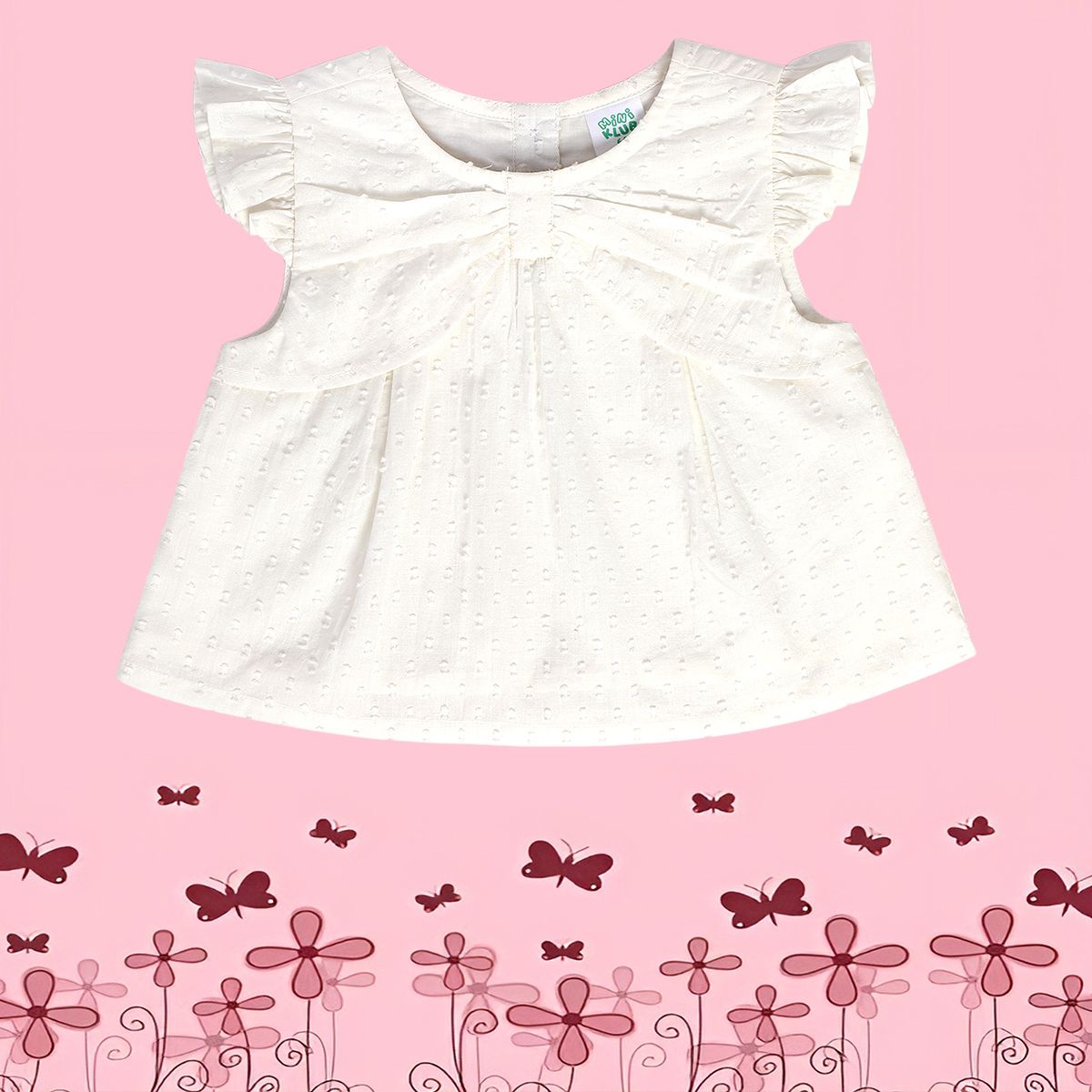 Girls Cream Pack Of 1 Woven Top