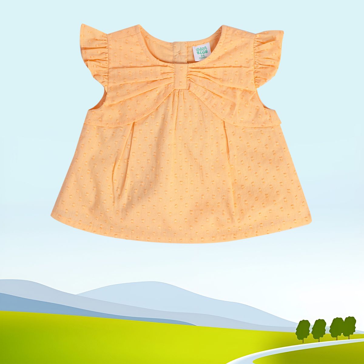 Girls Orange Woven Top