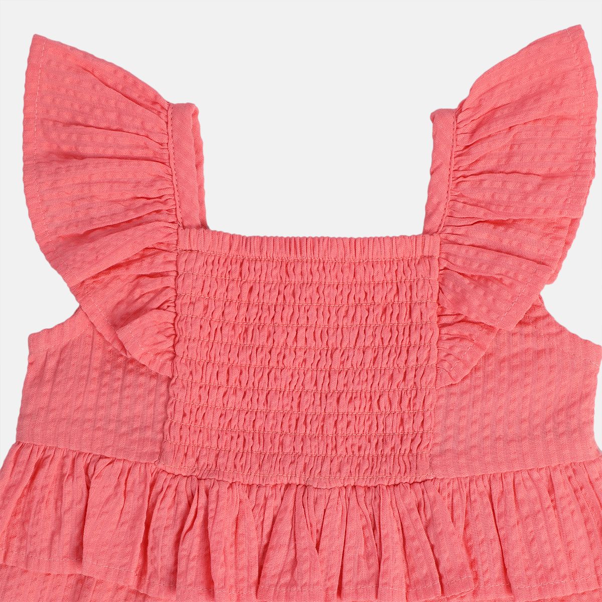 Girls Orange Square Neck Woven Top