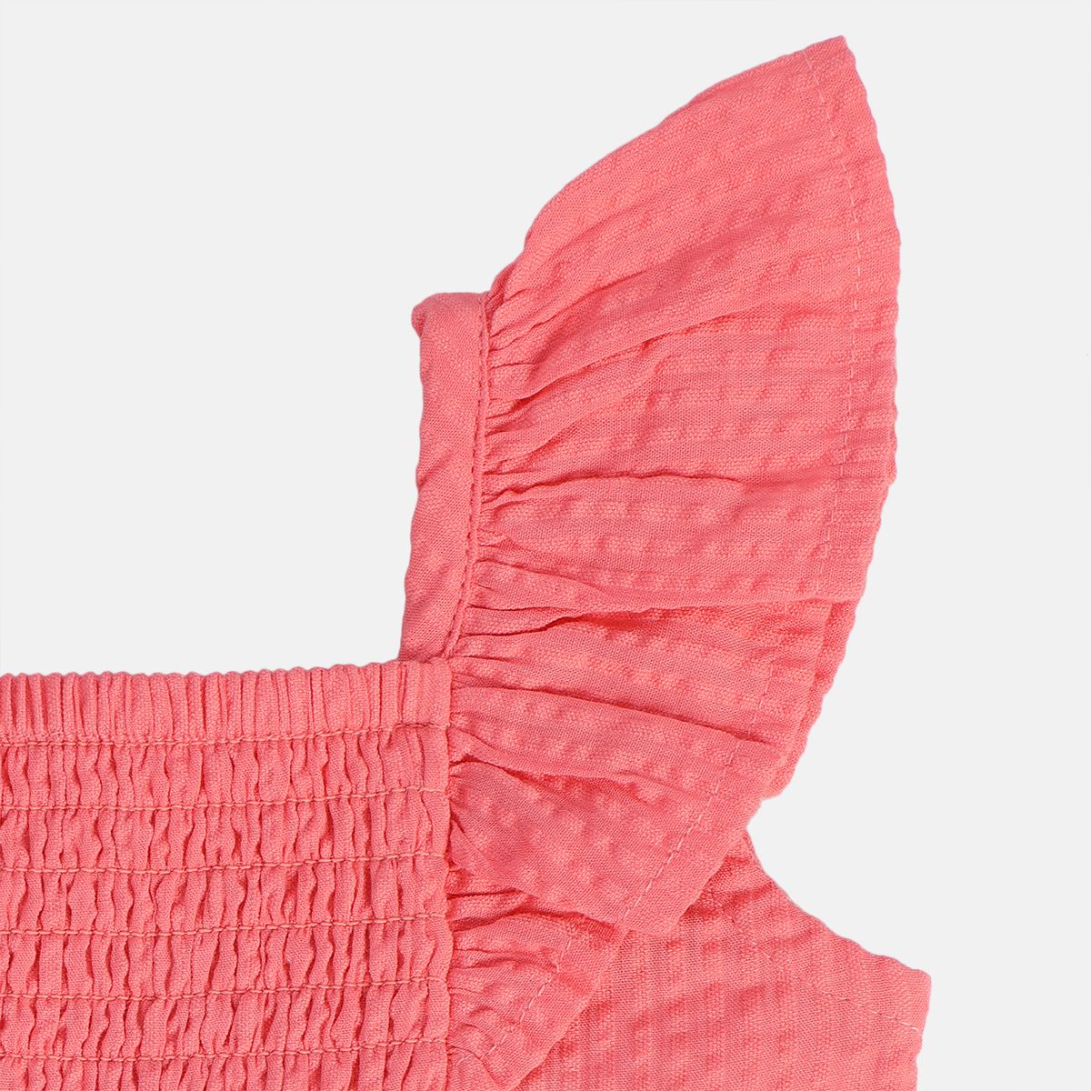 Girls Orange Square Neck Woven Top