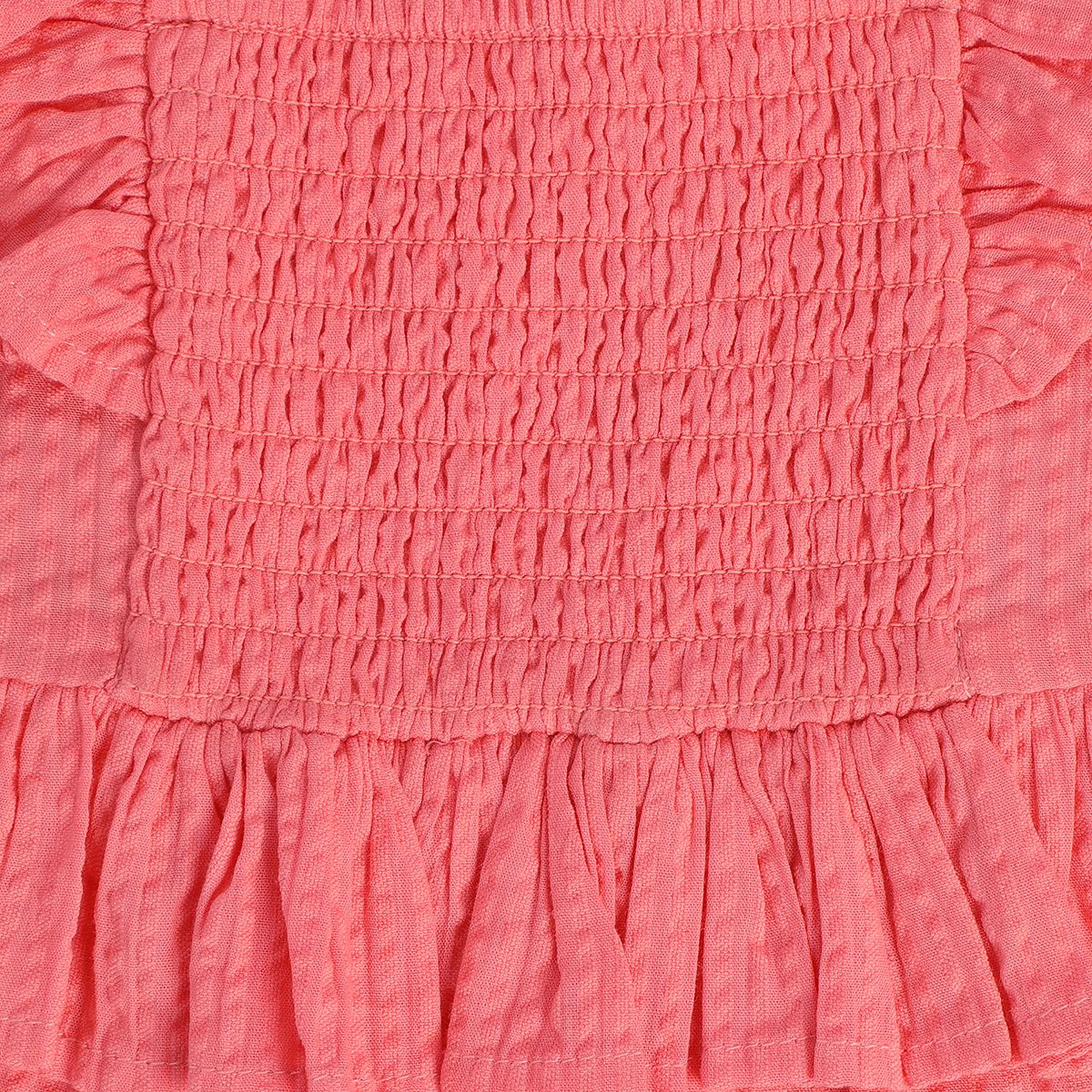 Girls Orange Square Neck Woven Top