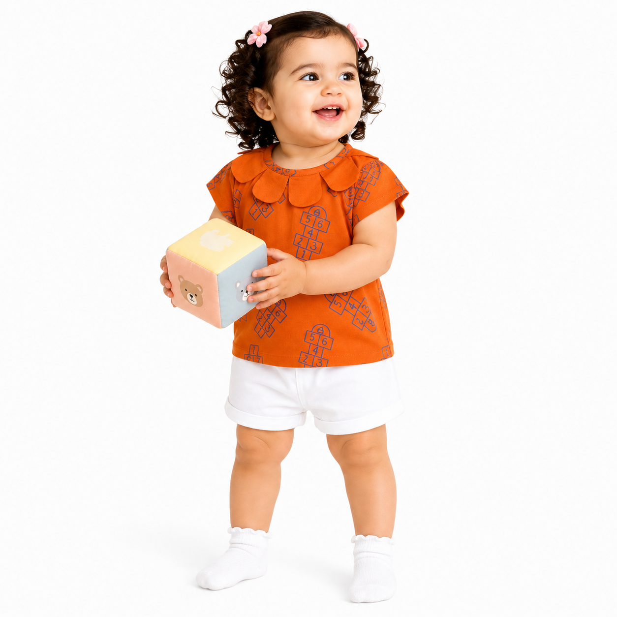 Girls Orange Pack Of 1 Woven Top
