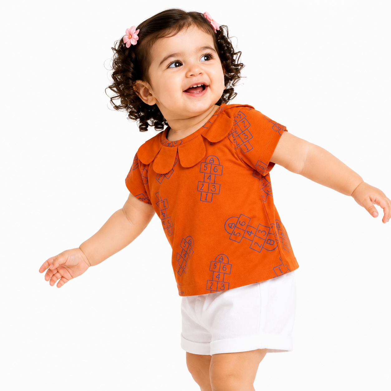 Girls Orange Pack Of 1 Woven Top