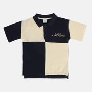 Boys Navy Collar Short Sleeve Polo