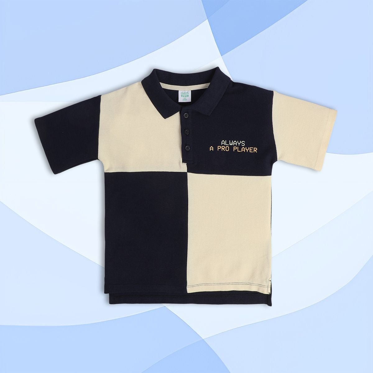 Boys Navy Collar Short Sleeve Polo