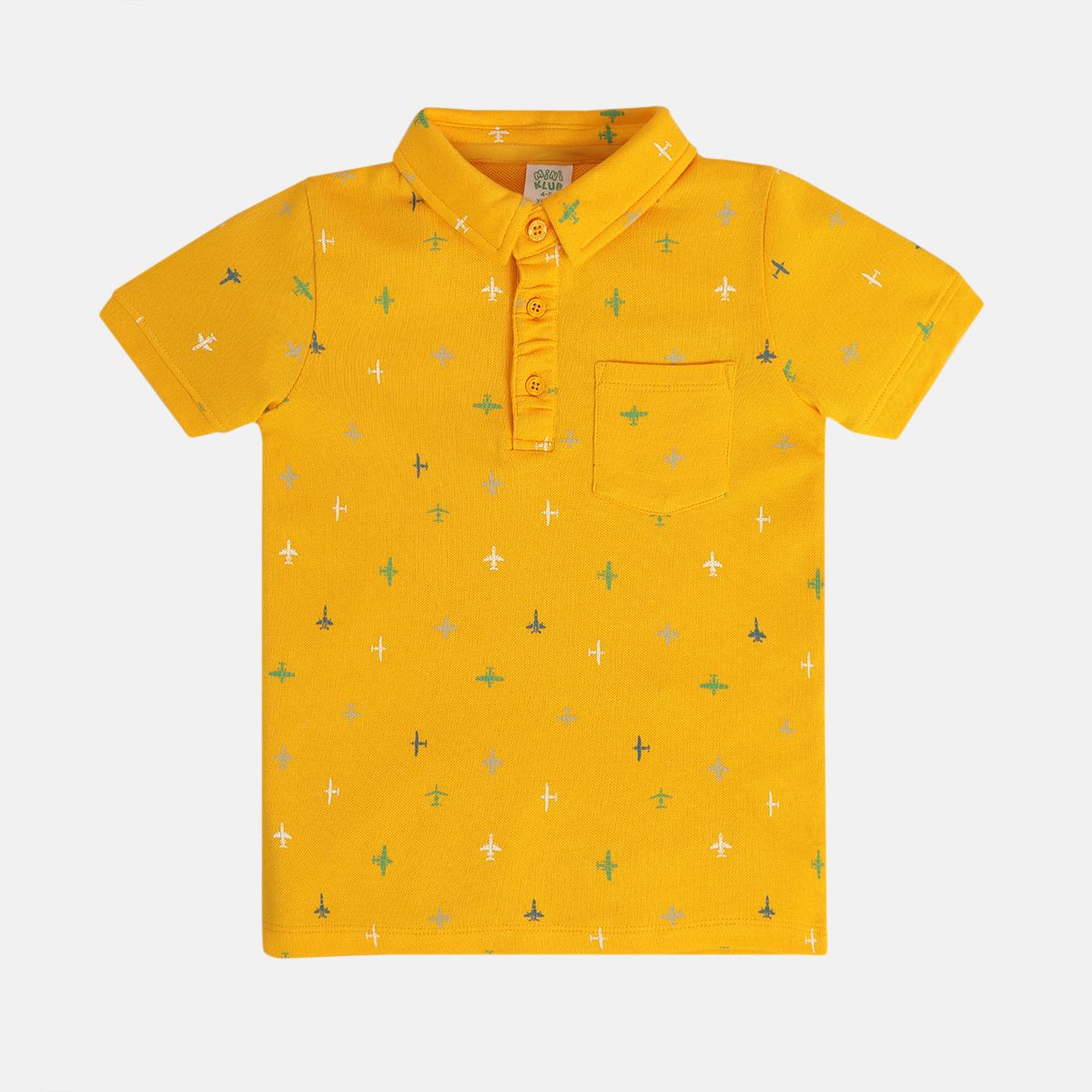 Boys Mustard Collar Short Sleeve Polo