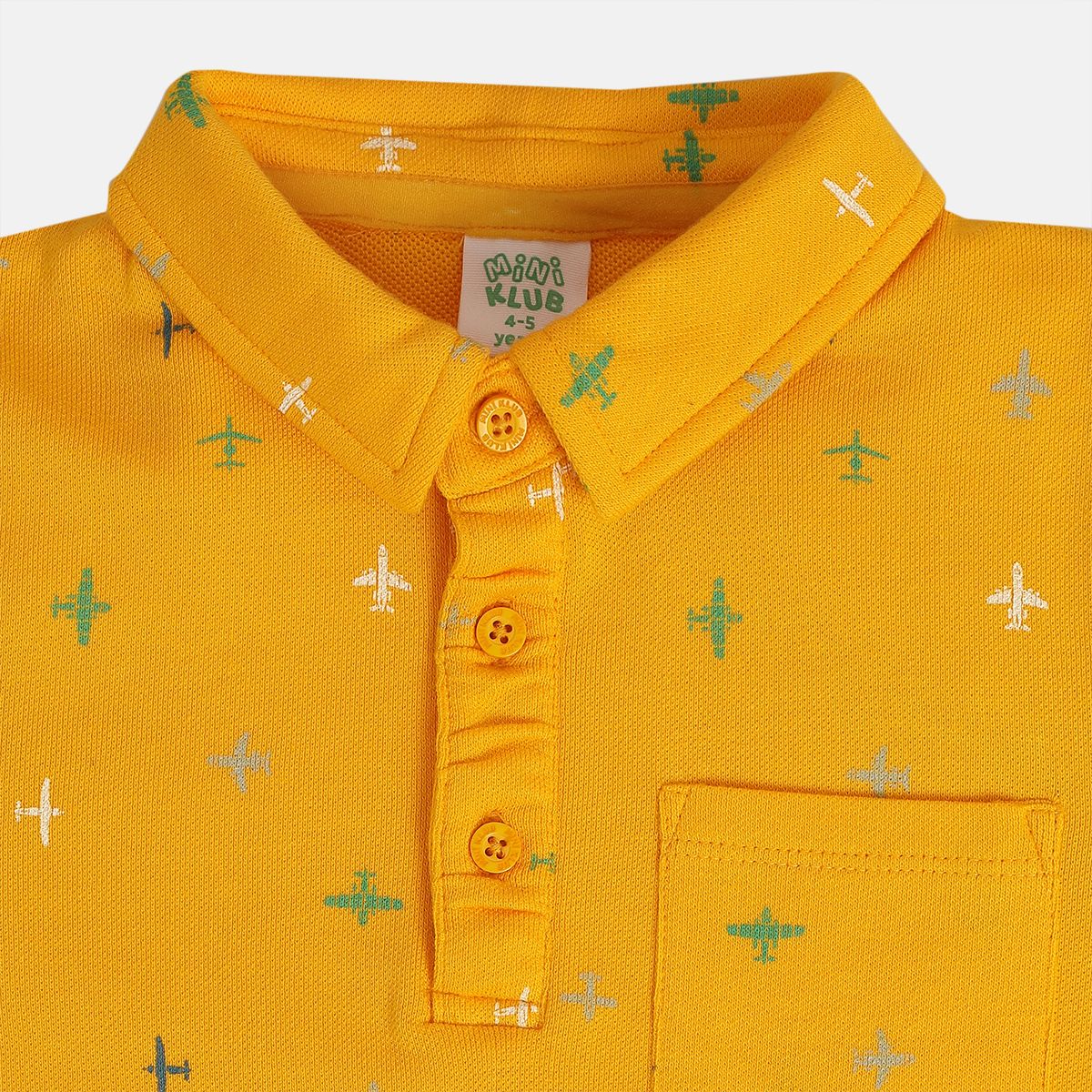 Boys Mustard Collar Short Sleeve Polo