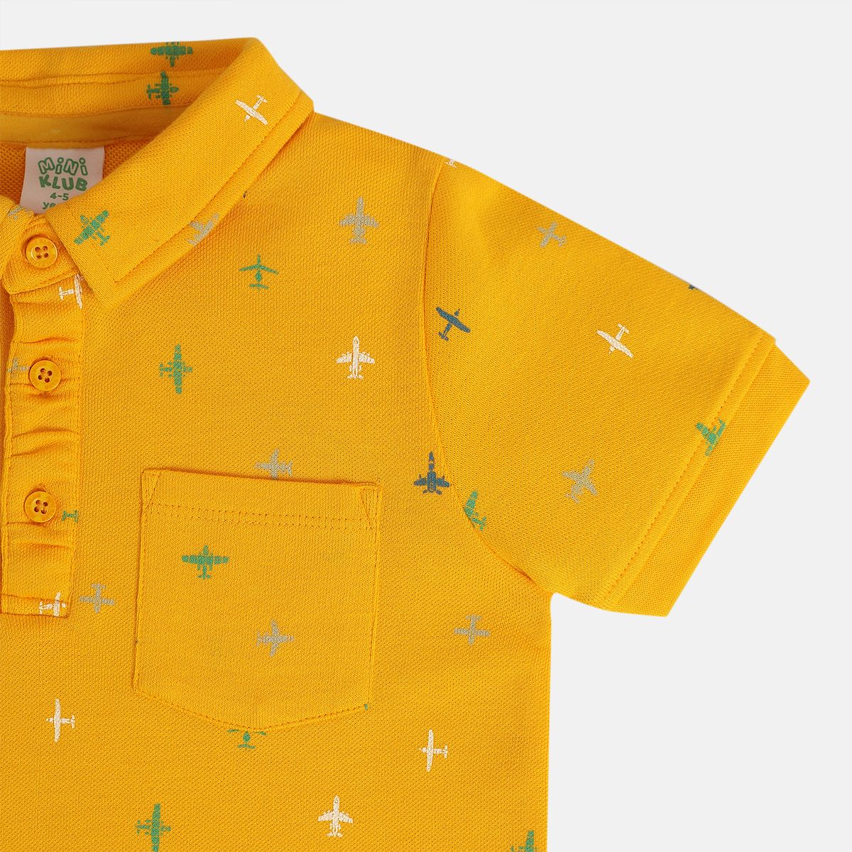 Boys Mustard Collar Short Sleeve Polo