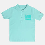 Boys Blue Collar Polo