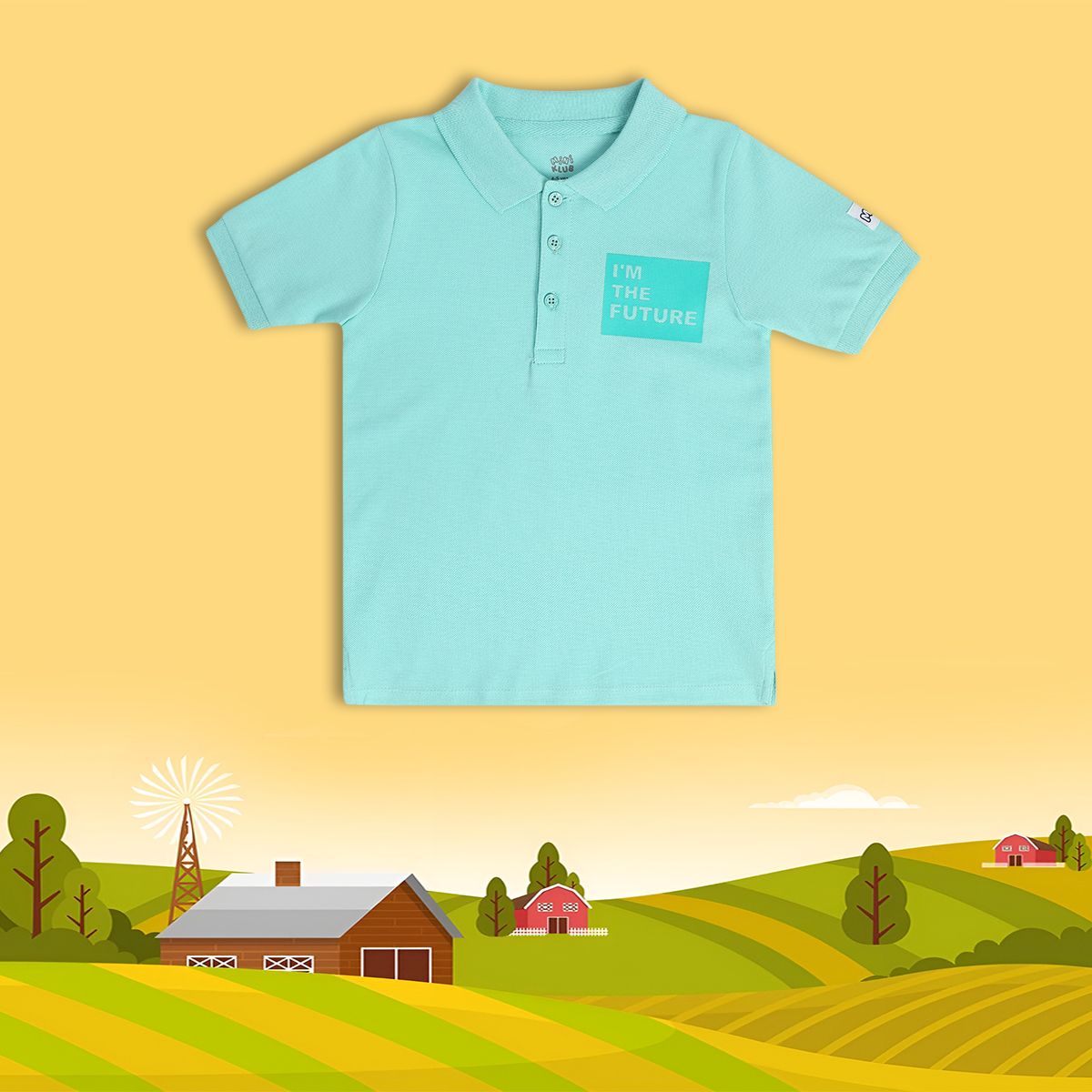 Boys Blue Collar Polo