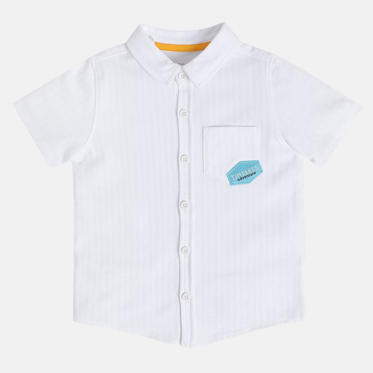 Boys White Collar Short Sleeve Shirt