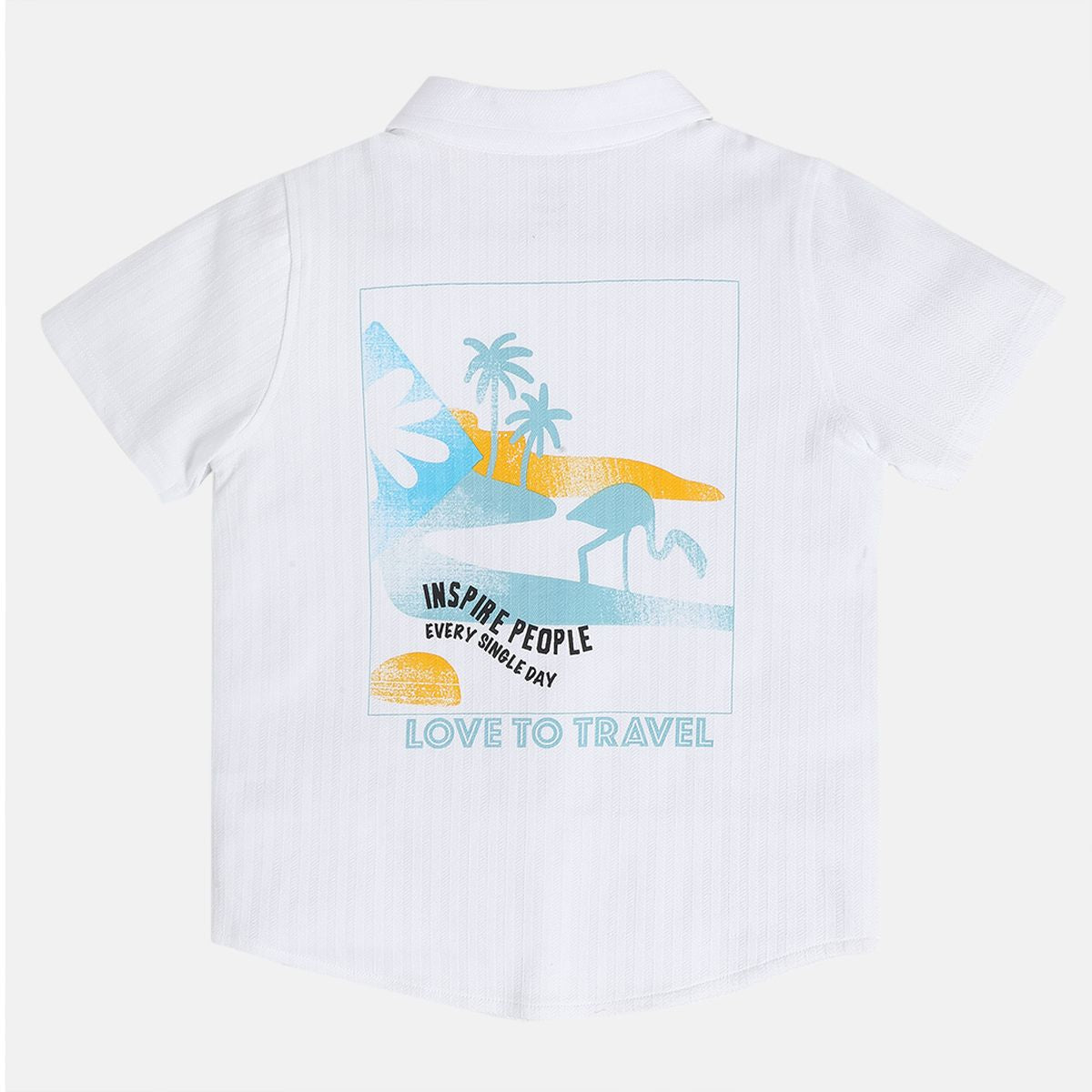 Boys White Collar Short Sleeve Shirt